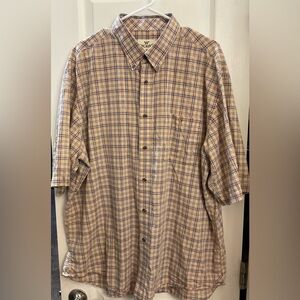 Short-Sleeve Plaid Button-Down Shirt